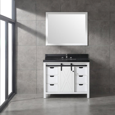 Eviva Dallas 42 in. White Bathroom Vanity with Absolute Black Granite Countertop Vanity Eviva